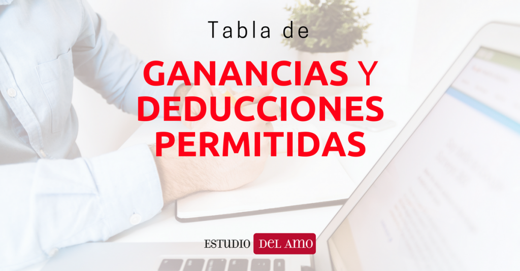 Tabla de Ganancias y deducciones permitidas